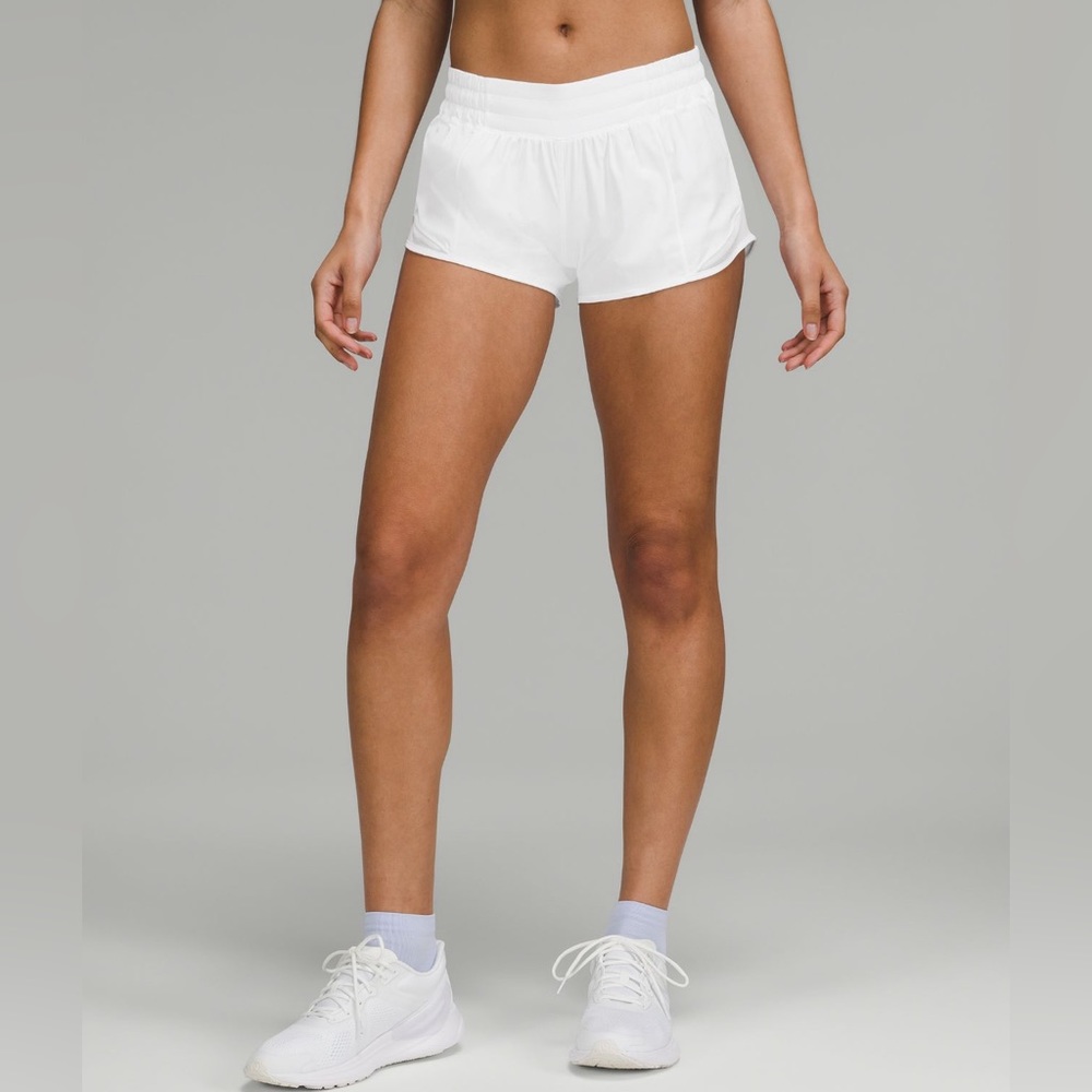 Lululemon Hotty Hot Low-Rise Lined Short 2.5" - White, Sz 12